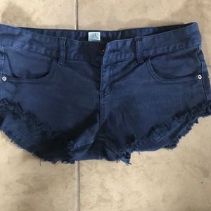 Short blue denim shorts